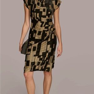 Donna Karen VELVET BURNOUT SHEATH DRESS Print